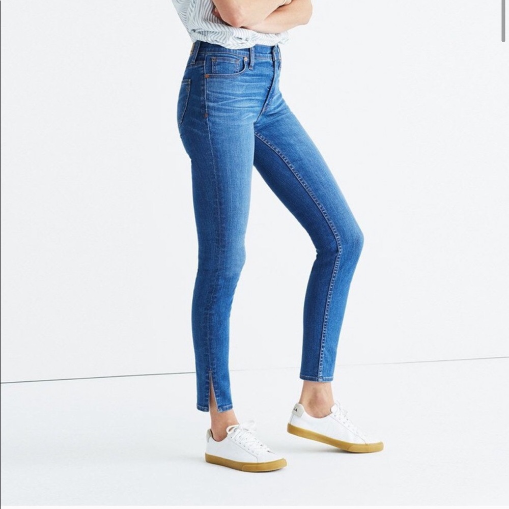 Madewell 9” High Rise Skinny Ankle Slit Jeans